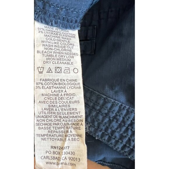 Prana Women's  Mari Mid-Rise Roll-Cuff Cargo Shorts -Navy- Size 12 - Picture 5 of 5